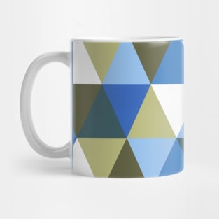 Blue and Green Geometric Pattern Mug